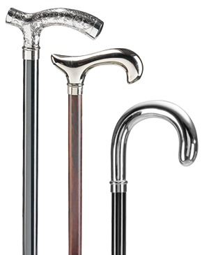 Wooden walking sticks with chrome-plated grip - 100 kg