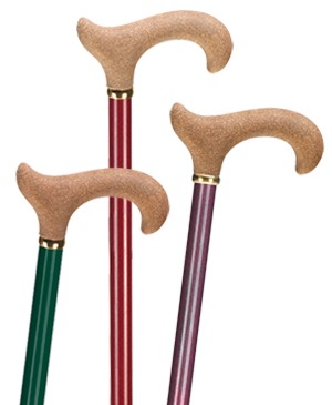 Light metal walking sticks with Derby soft grip made of cork - 100 kg