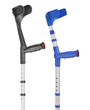Forearm crutches with shock absorber